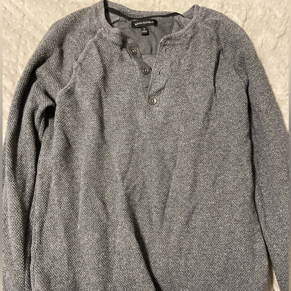 Banana Republic Grey Heather Henley